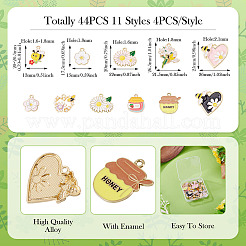 44Pcs 11 Styles Alloy and Enamel Pendants&nbsp;ENAM-TA0003-60