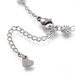 Tarnish Resistant 304 Stainless Steel Cable Chain Anklets&nbsp;AJEW-M026-04P