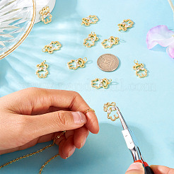 10Pcs Brass with Cubic Zirconia Pendants&nbsp;KK-TA0002-13