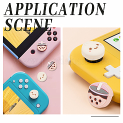 Steamed Bun & Bubble Milk Tea Pattern Silicone Joystick Cap&nbsp;FIND-WH0147-23
