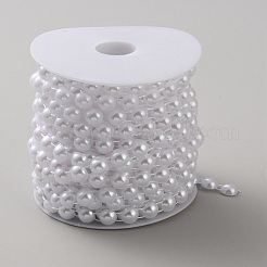 ABS Plastic Pearl Half Round Link Chains&nbsp;CHAC-WH20001-01A