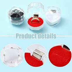 15Pcs 3 Colors Transparent Plastic Ring Boxes&nbsp;AJEW-YW0001-28