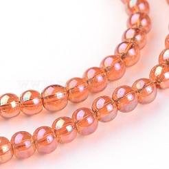 Electroplate Glass Round Beads Strands&nbsp;EGLA-O001-M-3mm