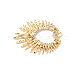 Brass Micro Pave Clear Cubic Zirconia Pendants&nbsp;KK-L254-04G