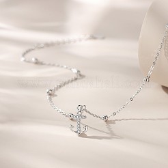 Anchor Brass Micro Pave Clear Cubic Zirconia Charm Anklets for Women&nbsp;FS-WGF32C0-01