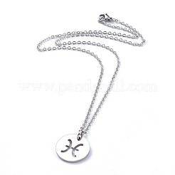 Non-Tarnish 304 Stainless Steel Pendant Necklaces&nbsp;NJEW-E147-03P