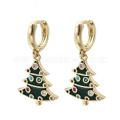 Brass Micro Pave Cubic Zirconia Hoop Earrings&nbsp;EJEW-Z137-01G