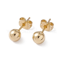 Rack Plating Brass Round Ball Stud Earrings for Women&nbsp;EJEW-F294-08C-G