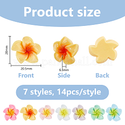 98Pcs 7 Colors Opaque Resin Cabochons&nbsp;RESI-DC0001-50