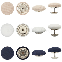 36Pcs 3 Colors Flat Round Cloth Cap Nail Buttons&nbsp;BUTT-CY0001-34