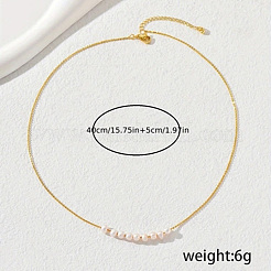 Elegant Natural Freshwater Pearl Rice Beaded Metal Chain Necklaces for Women&nbsp;XK5960