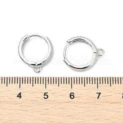 SHEGRACE Brass Micro Pave Clear Cubic Zirconia Hoop Earrings Findings&nbsp;XGR0155P-95P