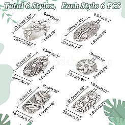 36Pcs 6 Style DIY Bracelet Jewelry Making Findings Kits&nbsp;FIND-PH0007-56