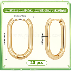 10 Pairs 202 Stainless Steel Huggie Oval Hoop Earrings&nbsp;EJEW-BBC0002-23G