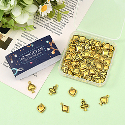 72Pcs 4 Styles Tibetan Style Alloy Pendants&nbsp;FIND-SC0019-40AG