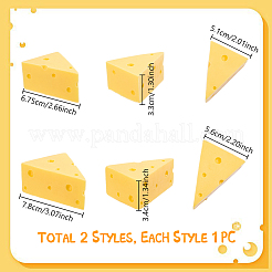 2Pcs 2 Styles Resin Cheese Display Decorations&nbsp;DJEW-GA0001-86