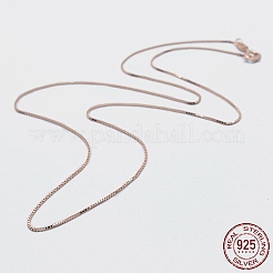 925 Sterling Silver Box Chain Necklaces&nbsp;STER-F039-40cm-04RG