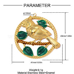 304 Stainless Steel Enamel Pendants&nbsp;STAS-OY014-15G