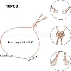 Brass Slider Bracelets Making&nbsp;MAK-UN0001-04RG