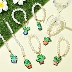 7Pcs 7 Styles Cactus PVC Plastic Cup Charms&nbsp;HJEW-CJ0001-19