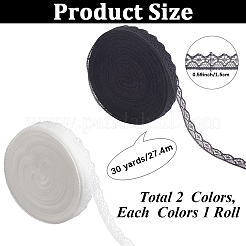2 Rolls 2 Colors Polyester Flower Lace Ribbon&nbsp;OCOR-CY0003-85