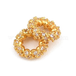Brass Micro Pave Clear Cubic Zirconia Beads&nbsp;CU-CBA6A75-27G