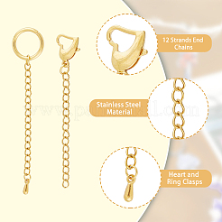 12 Strands 2 Style 304 Stainless Steel Curb Chain Extender&nbsp;FIND-DC0003-31