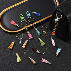 DIY Faux Suede Tassel Pendant Keychain Making Kits&nbsp;DIY-YW0010-89