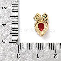 Brass Micro Pave Cubic Zirconia Pendants&nbsp;KK-F909-02G
