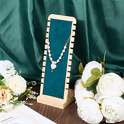 12-Slot Wood Necklaces Organizer Display Stands&nbsp;NDIS-WH20003-01D