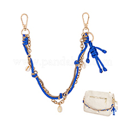 1Pc Zinc Alloy Chain & Natural Cowrie Shell & Human Imitation Leather Braided Cord Bag Decorative Chains&nbsp;FIND-PH0059-81