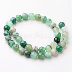 Natural Striped Agate/Banded Agate Beads Strands&nbsp;G-D845-01D-8mm