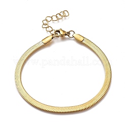 Ion Plating(IP) Unisex 304 Stainless Steel Herringbone Chain Bracelets&nbsp;LS-BJEW-O177-01A-G
