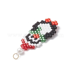 Christmas Glass Seed Beaded Penguin Pendants&nbsp;PALLOY-MZ01044-02
