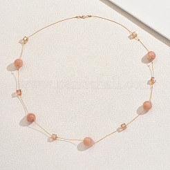 Geometric Acrylic Teardrop Cube & Iron Link Chain Long Necklaces for Women&nbsp;GF3300-2