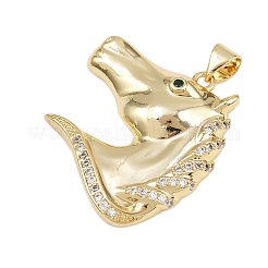 Brass Micro Pave Cubic Zirconia Pendants&nbsp;KK-C132-23G