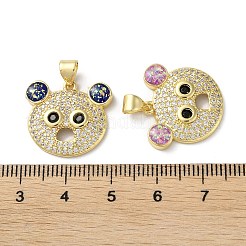 Brass Micro Pave Clear Cubic Zirconia Pendants&nbsp;KK-C045-46G