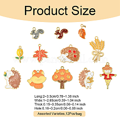12Pcs 12 Styles Thanksgiving Theme Alloy Enamel Pendants&nbsp;FIND-YW0005-85