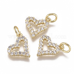 Brass Micro Pave Cubic Zirconia Charms&nbsp;ZIRC-F111-19