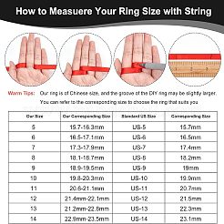 12Pcs 6 Style Stainless Steel Grooved Finger Ring Settings&nbsp;STAS-UN0031-37