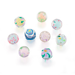 18Pcs 9 Colors Transparent Acrylic Enamel Beads&nbsp;TACR-TA0001-15