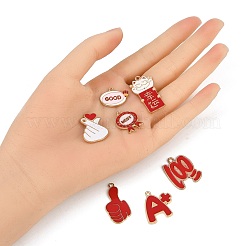 7Pcs 7 Styles Alloy Enamel Pendants&nbsp;ENAM-FP0003-14
