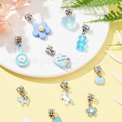 10Pcs 10 Styles Alloy Enamel & Resin European Dangle Charms&nbsp;PALLOY-FZ00006
