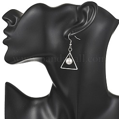 Triangle Shell Pearl Dangle Earrings&nbsp;EJEW-JE06769