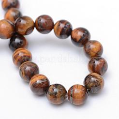 Round Natural Tiger Eye Bead Strands&nbsp;G-R345-4mm-25