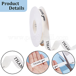 Polycotton Printed Black Word Thank You Ribbon&nbsp;OCOR-CY0004-94A