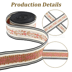 5 Yards Ethnic Style Floral Pattern Embroidery Polyester Ribbons&nbsp;OCOR-GF0005-51A