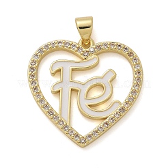 Brass Micro Pave Cubic Zirconia Pendants&nbsp;KK-M319-04G