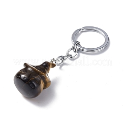 Natural Tiger Eye Keychains&nbsp;KEYC-P011-04P-08