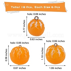 18Pcs 3 Style Opaque Resin Pendants&nbsp;RESI-SZ0001-61